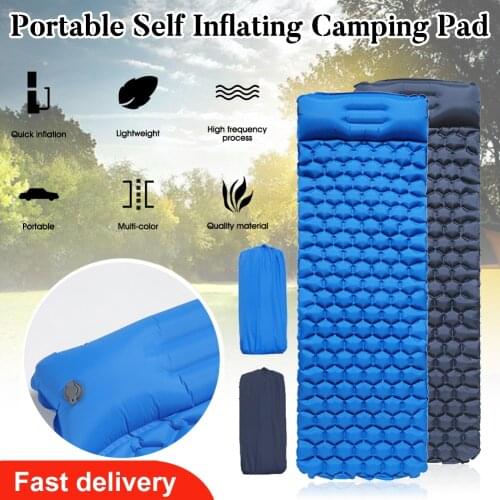 Camping Sleeping Pad Outdoor Mat Inflatable Ultralight Furniture Bed Air Mattresses Cushion Pillow Hiking Trekking