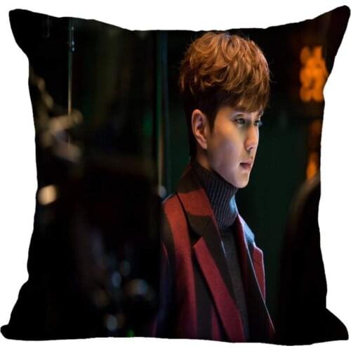 New Custom Yoo Seung Ho Pillowcases Printed Square Silk Pillowcase Home Decorative zipper Satin Pillowcases (One Side)