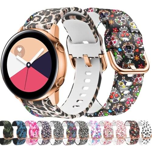 Watchband for Samsung Galaxy Watch 3 40/44mm Printing Silicone Gear Sport S2 Garmin Amazfit Bracelet Band Strap Correa