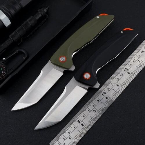 Bear knife Hokkaido folding knife 8CR14Mov blade G10 handle outdoor camping hunting pocket kitchen fruit knife EDC tool knife
