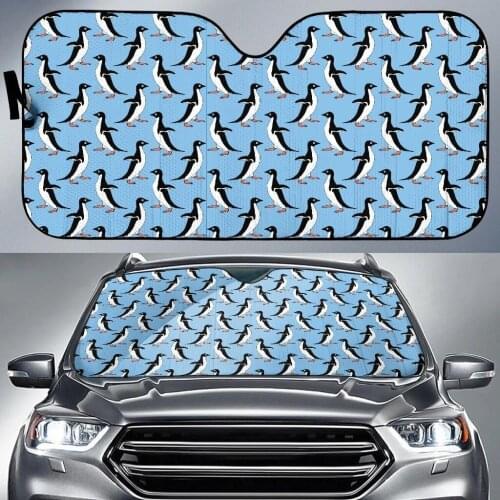 Cartoon Penguin Dance Pattern Car UV Protect Foldable Front Windshield Sun shade Auto Interior Accessories Summer SunShade Cover