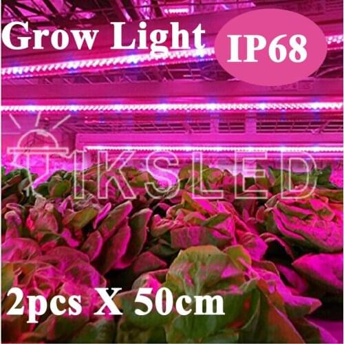2pcs Grow LED rigid Strip Light 5:1 5 Red 1 Blue Aquarium Greenhouse Hydroponic Plant Growing Lamp