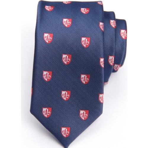 Navy with red pattern tie with fashion patterned skinny ties men 2020