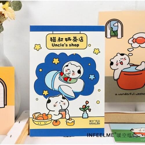 30 Sheets Creative Uncles Shop Postcard DIY Cartoon Cats Greeting Cards Message Card Gift Stationery
