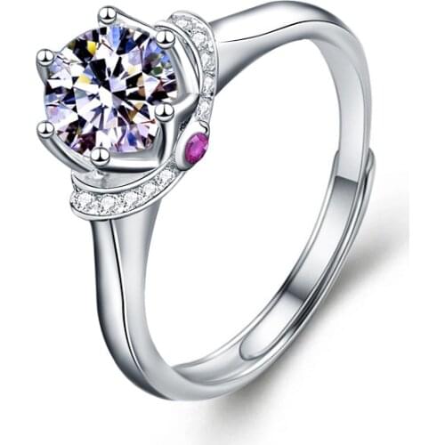 Moissanite 925 sterling silver Rings jewelry Engagement rings for women D color 1ct 2ct Wedding Bands Lover princess Classic