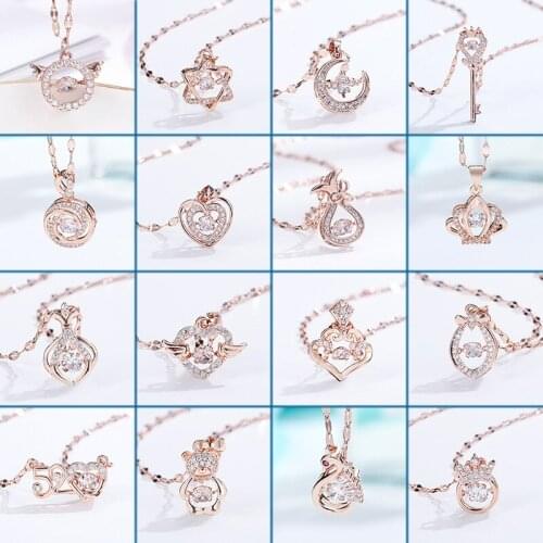 Necklace Womens Pendant Creative Rose Gold Lip Chain Titanium Steel Geometric Clavicle Chain Holiday Gift Womens Jewelry