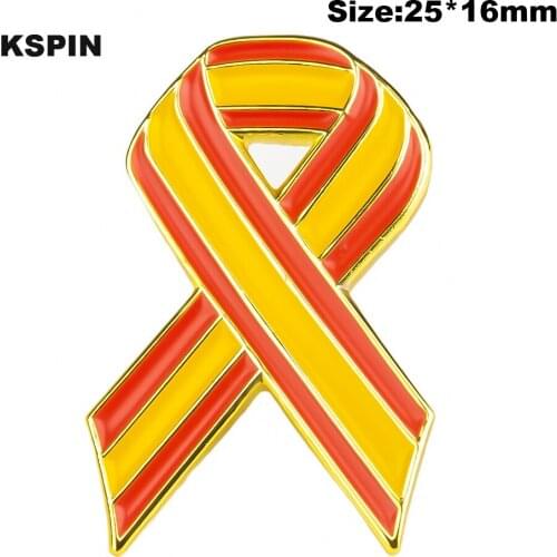 Spain Ribbon Metal Badge Lapel Pins Brooch Jewelry Rozet in Badges Pin XY0383