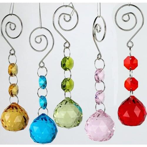 Camal 1pcs 30mm Facted Crystal Ball Hanging Suncatcher Ornament Rainbow Prism Pendant Chandelier Home Garden Car Charm Gift