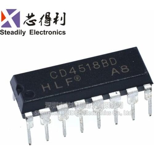 10pcs/lot New Cd4518 Cd4518be Cd4518bd Dil16 Decimal Synchronous Addition Counter