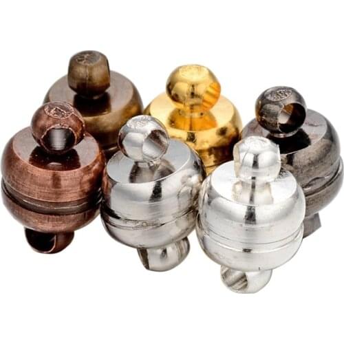 100pcs Brass Magnetic Clasps Oval Mixed Color For Jewelry Making DIY Accessories Findings 11x7mm Hole: 1.5mm