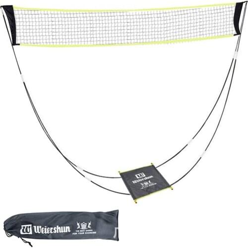 3M Portable Indoor Outdoor Badminton Net Rack Simple Folding Movable Badminton Net Rack Easy Setup Indoor Outdoor Sport Training