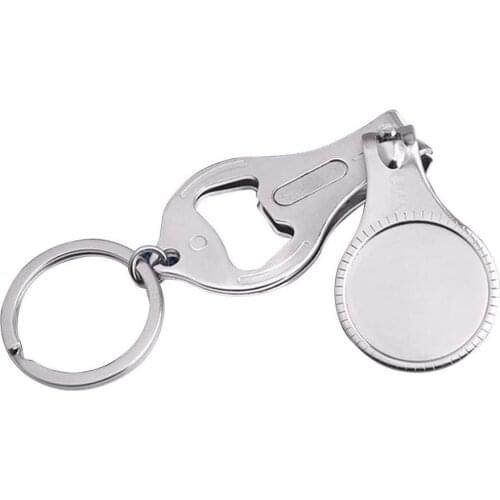 3 in 1 1PC New Multifunction Nail Clipper with Keys Ring Bottle Opener Manicure Tools A-136