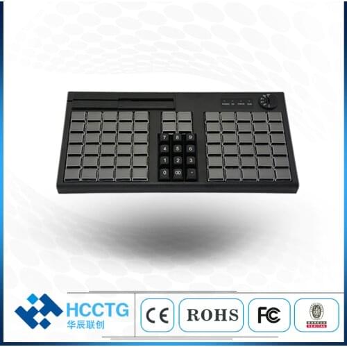 76 Keys PS/2 + USB Interface Membrane Programming POS Keyboard with MSR KB76M
