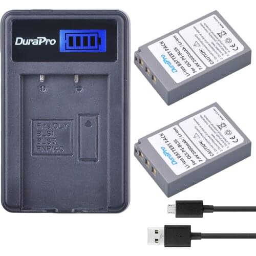 PS-BLS5 BLS-50 BLS50 Battery +LCD Single Charger for Olympus PEN E-PL2,E-PL5,E-PL6,E-PL7,OM-D E-M10, E-M10 II, Stylus1
