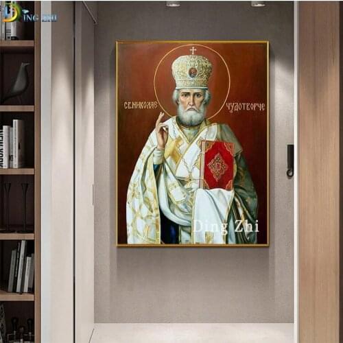 Diamond Embroidery Saint Nicholas Picture 5D Diamond Painting Cross Stitch Kit Full Square Round Drill Religion Mosaic Beaded