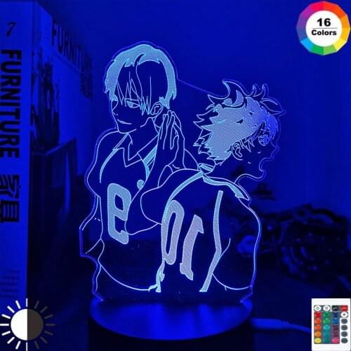 Anime Haikyuu Acrylic Led Night Light Shoyo Hinata Figure for Kids Bedroom Decor Nightlight Manga Cool Gift Child 3D Table Lamp