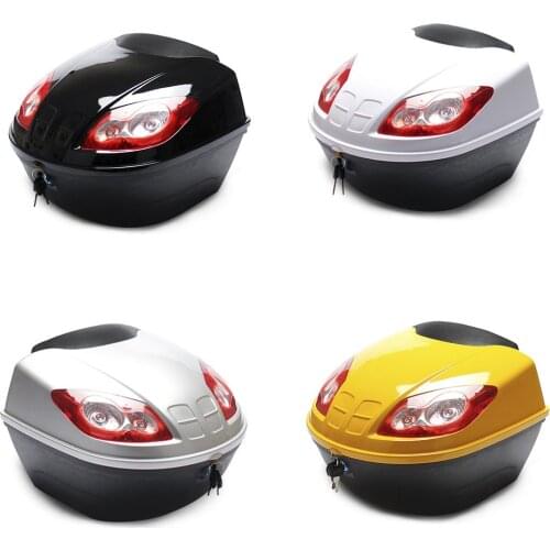 Random Color E-Bike Box Electric Scooter Trunk Motorcycle Case Helmet Storage Case Tail Box Luggage Case With Reflective Lamp