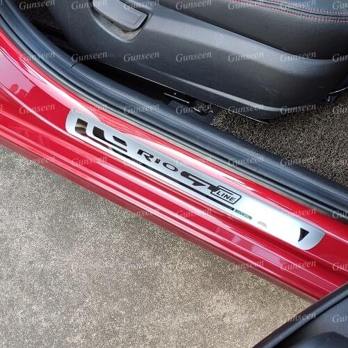 For Kia Rio Gt Line Auto Accessories Car Sticker Door Sill Cover Protectors Pedal Scuff Plate Styling 2017 2020 2021 2022 2019