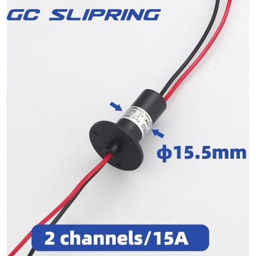 GCSLIPRINGslip ring electric slip ring electric ring brush collector ring carbon brush 2-wire 15A current diameter 15.5mm
