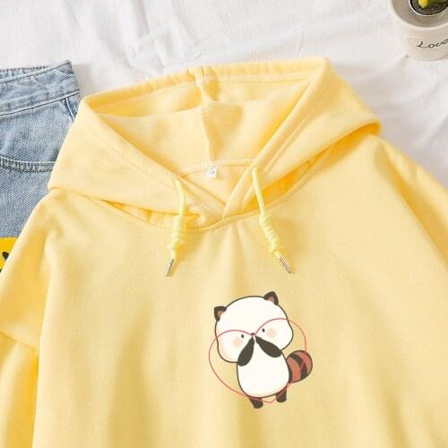 Aesthetic Kawaii Oversized Hoodie for Women Harajuku Sweatershirt 90s Cartoon Hoodies Outfit Animal Print Cotton Pullovers Lady
