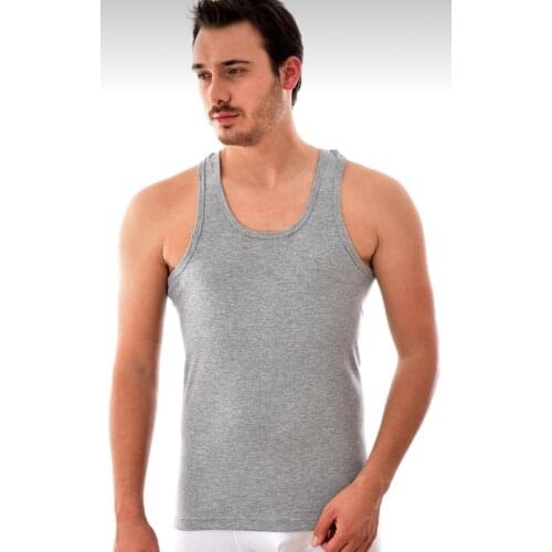 Tutku Erkek Gri Renkli Atlet 6'lı Paket% 100 Pamuk Erkek dar yelek spor elastik rahat o-boyun nefes H tipi tüm pamuk