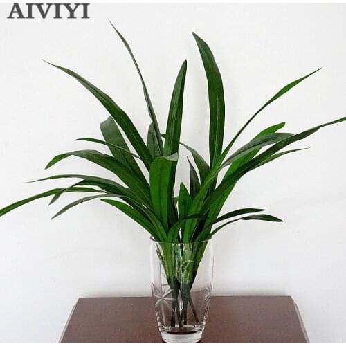 Silk cymbidium leaf artificial green leave simulation fake plant flower accessorie wedding DIY decoration home office table 1pcs