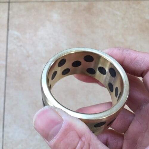 JDB 506030 oilless impregnated graphite brass bushing straight copper type, solid self lubricant Embedded bronze Bearing bush