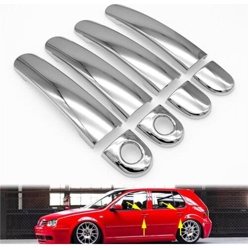 1 Set Car Door Handle Cover Trim ABS Chrome Protective Cap Decoration Accessories For Volkswagen Golf 4 Jetta4 MK4 Passat B5