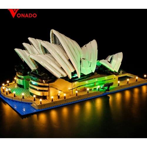 LED light up kit Compatible for lego 10234 17003 City Series Sydney Opera House building bricks (only light with Battery box)