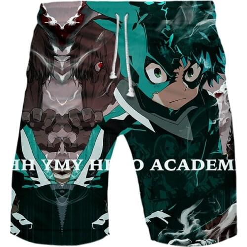 Cosplay Anime My Hero Academia Midoriya Izuku Bakugou Katsuki Todoroki Shouto 3D printed beach pants shorts summer beach pants