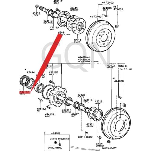 Oil seal (for rear axle axle) 1979-Toy ota STO UTQ UIC KDE LIV ERY TOY OAC ECO AST ER rear wheel inner oil seal