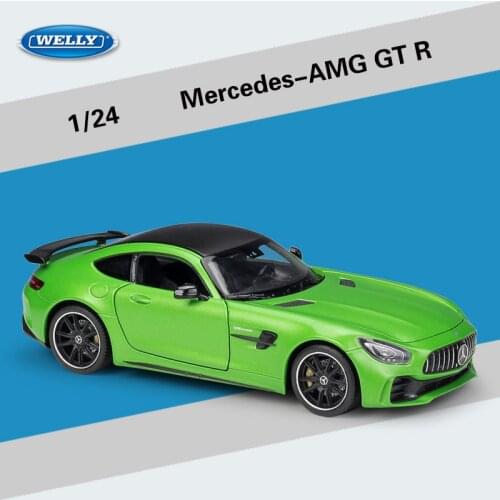 WELLY Diecast 1:24 Mercedes-Benz AMG GT R Alloy Metal Diecast Cars Model Inital Toy Car Children Boy Toys Collection Toy Gift