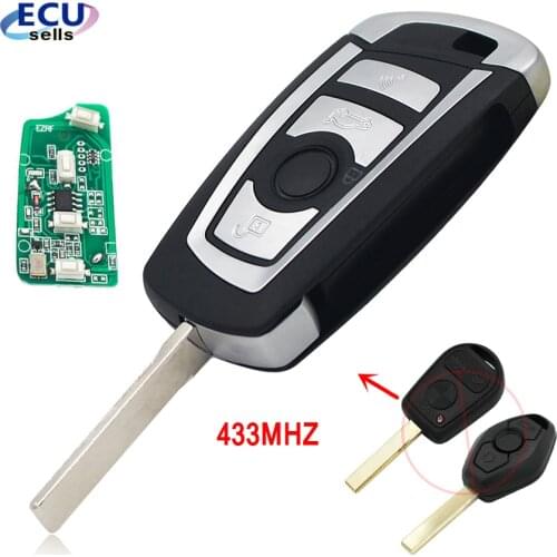 EWS Modified Flip Remote Key 4B 433MHz With/without PCF7935AA ID44 Chip for BMW E38 E39 E46 M5 X3 X5 Z3 Z4 HU92 Blade