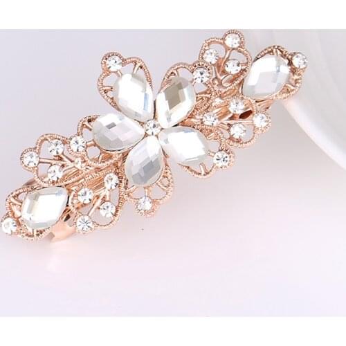 Fashion New Crystal Flower Hair Clip Hairpins for Women Fashion Rhinestone Clips Bow Knot Barrette Hairgrips Hair Accessories