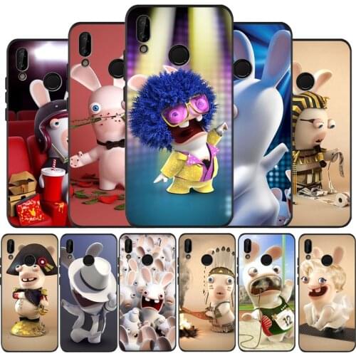 Cartoon crazy rabbit Kun gen Soft Silicone black Phone Case For Huawei P10 P20 P30 P40 lite P20 P30 P40 pro Y9 Y6 P smart 2019
