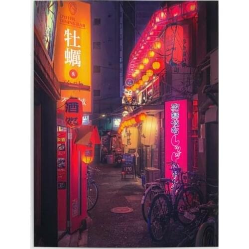 Canvas Prints Poster Wall Artwork Home Decor Tokyo Japan Night Creative HD Painting Modular Street Pictures Fashion Living Room