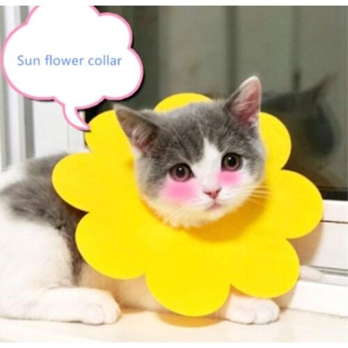 5PCS Cat Collar Pet Sun Flower Elizabeth Ring Anti-bite Saliva Towel Felt for Cats Dog Pet Neckerchief Puppy Collar Pet Supplies