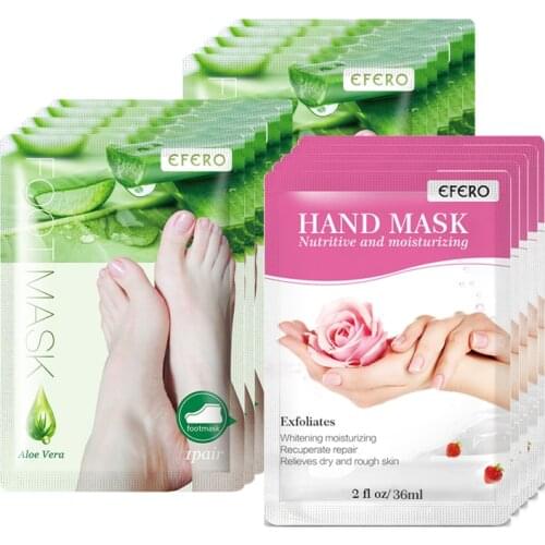 Exfoliating Foot Masks Pedicure Socks Hand Mask Moisturizing Gloves Whitening Skin Care Feet Mask Peeling Foot Scrub 4Pack