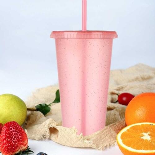 Large Capacity Flash Powder Plastic Drinking Straw Cup Water Bottle With Straws Outdoor Drinks Mug Drinkware Caps Accessory