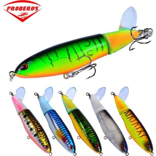 Topwater popper 15G 11CM fishing lures Rotating Tail wobbler Stir up waves shake swimbait bass professional sea fishing lure