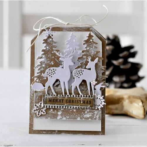 Mmao Crafts Metal Steel Cutting Dies Christmas tree deer Stencil For DIY Scrapbooking Paper/photo Cards Embossing Dies