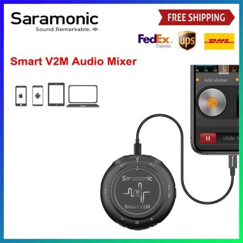 Saramonic Smart V2M Audio Mixer Mono Stereo Two-channel Mixer for Type C Lightning Smartphone iPhone ipad Computer Tablet