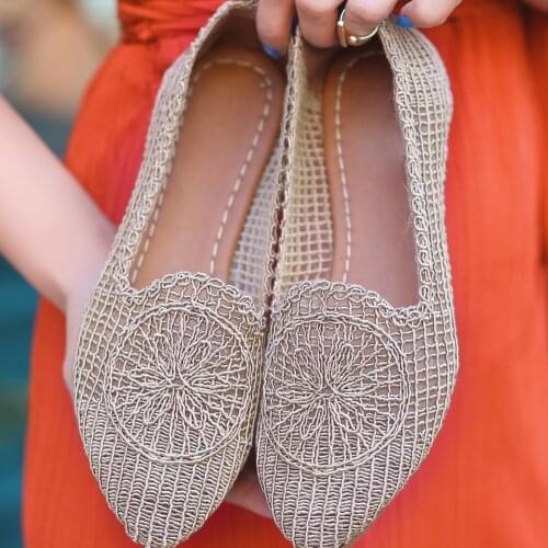 Tonar Rinz Mink Braided Ballerina Women Ayakkabıİlkbahar Summer New Season Casual Cool Casual Style Elegant Summer