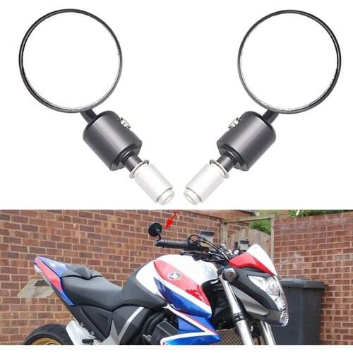Universal 22mm 7/8'' Motorcycle Mirror Handle Bar End Rearview Side Round Mirrors for Suzuki Honda Kawasaki Yamaha