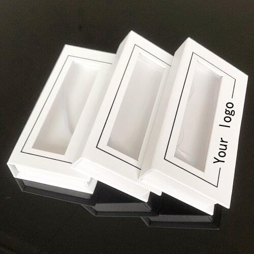 Lashes Boxes Packaging Wholesale False Eyelashes Box Package Custom Faux Cils Mink Lashes White Cases Rectangle Box Vendors