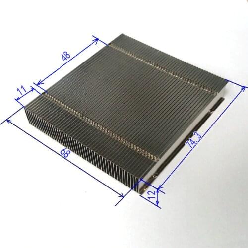 All aluminum fin for heat pipe tube fins nickel plated 74.3*68*12mm radiating fins can welded flat heat pipe