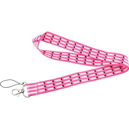 J2836 Funny Cartoon Pink Mushroom Lanyard Keychains Accessory For Mobile Phone USB ID Badge Holder Keys Straps Tags Neck lanyard