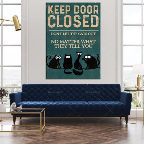 Black cat hobby funny poster home decoration poster