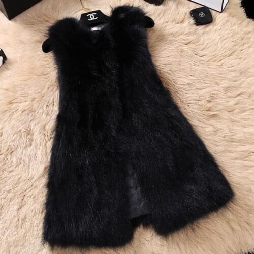 The new raccoon fur vest vest womens long section of leather fur autumn and winter Korean version of the skinny skinny one
