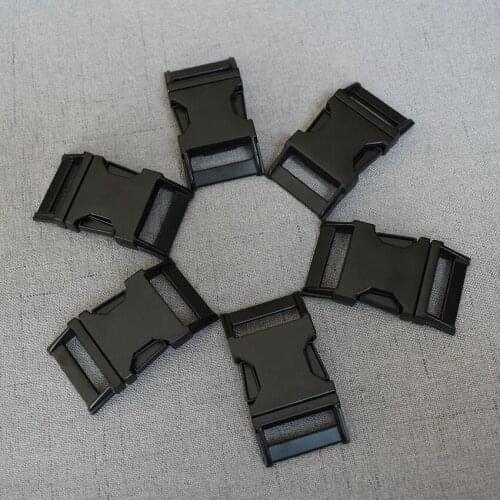 100 Pieces Black 25mm Quick Side Release Metal Buckles for Webbing Tactical Belt DIY Outdoor Luggage Accessories